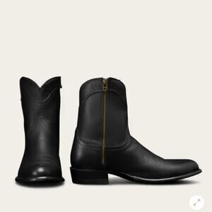 Tecovas Black Leather Western Zip Boots